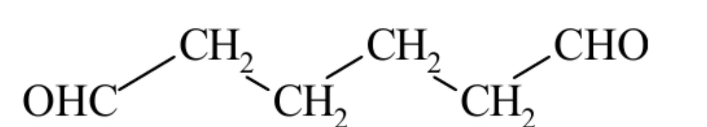 wzór półstrukturalny OHC–CH₂–CH₂–CH₂–CH₂–CHO zapisany zygzakiem