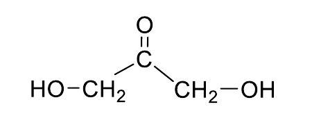wzór strukturalny 1,3-dihydroksypropan-2-onu