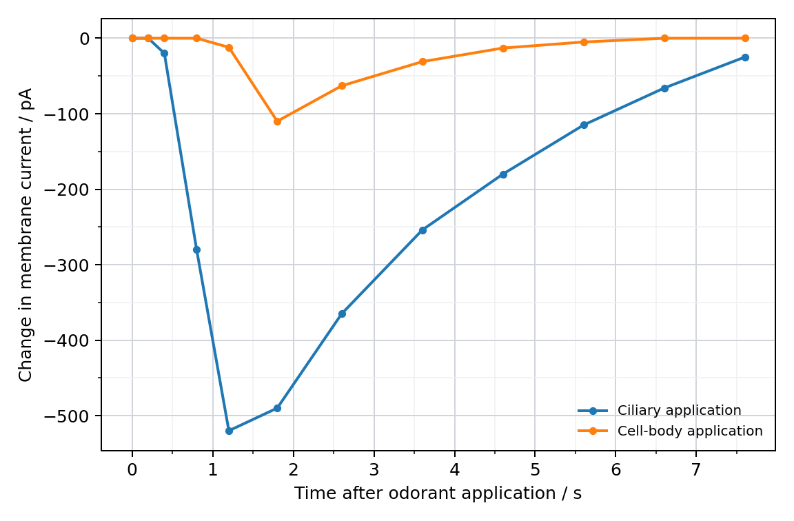 Membrane-current responses