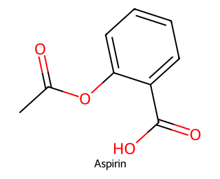skeletal formula of aspirin