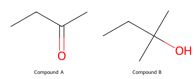 structural formulas of Compound A and Compound B