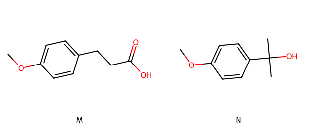 skeletal formulas of the compounds shown