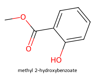 skeletal structure of methyl 2-hydroxybenzoate
