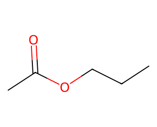 skeletal formula of the ester propyl ethanoate