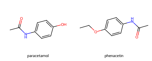 skeletal formulas of the compounds shown