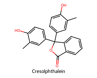 skeletal structure of cresolphthalein