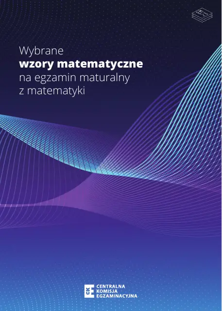 Wybrane wzory matematyczne, strona 1 (oryginalna broszura CKE)