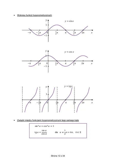 Wybrane wzory matematyczne, strona 12 (oryginalna broszura CKE)