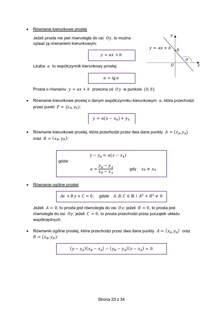Wybrane wzory matematyczne, strona 23 (oryginalna broszura CKE)